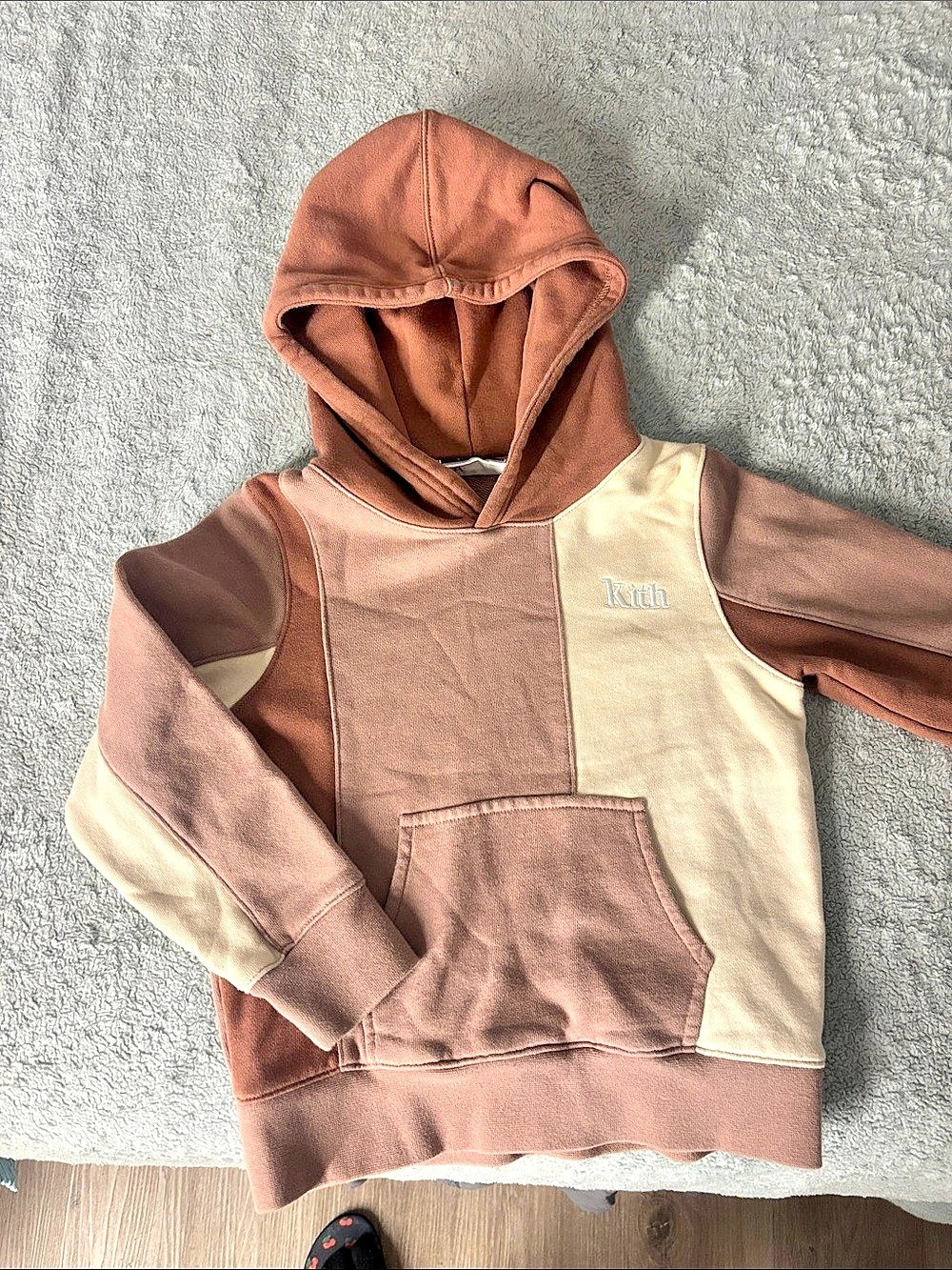 Kith Kids Nelson Hoodie Color Block Brown & Cream